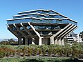 A northwest-facing view of Geisel Library at UCSD.