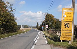 N48 op de grens tussen Vloesberg en Brakel (voor de heraanleg vanaf 2022)