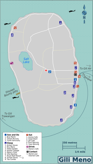 Map of Gili Meno