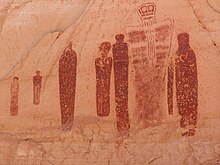 Piktogrammer fra Great Gallery, Canyonlands National Park, Horseshoe Canyon, Utah, ca. 1500 f.Kr.