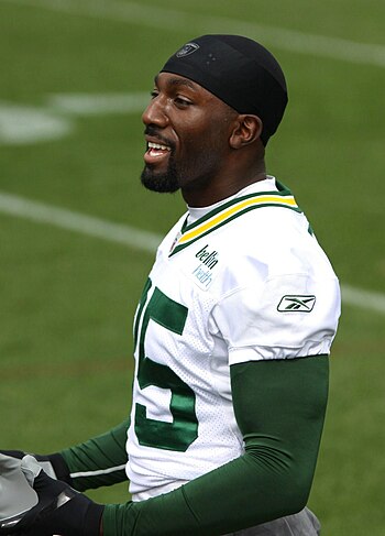 English: Greg Jennings during Green Bay Packer...