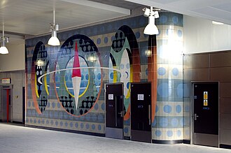 Elliptical Switchback, installed in Haggerston railway station. Haggerston interior1.jpg