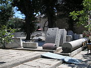 Marble blocks from the second church