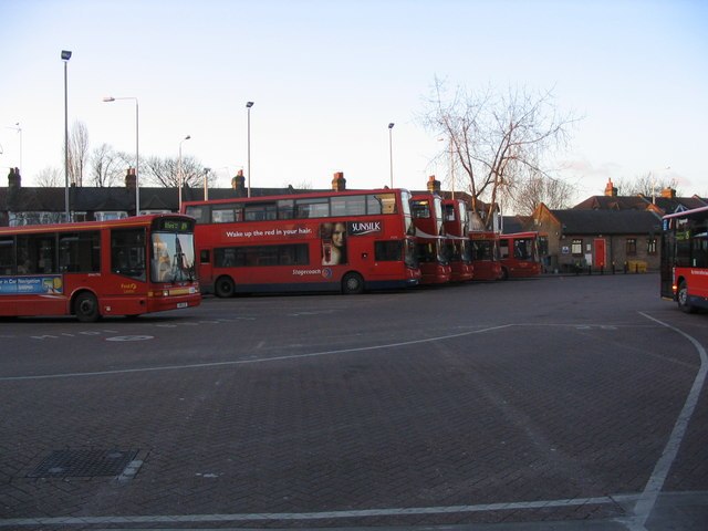 Ilford Hainault Street Bus Station, where nine different bus routes terminate.