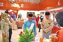 Ali Apong and Aminuddin Ihsan in the Embassy of Indonesia during the 2022 Eid Al-Fitr celebration. In the Spirit of Eid Al-Fitri, Indonesian Ambassador for Brunei Darussalam Hosts a Diplomatic Gathering 02.jpg