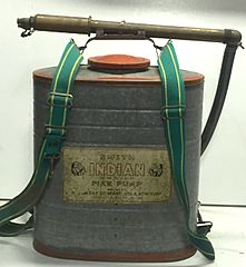 Indian 5-gal. backpack pump tank for wildland firefighting, US