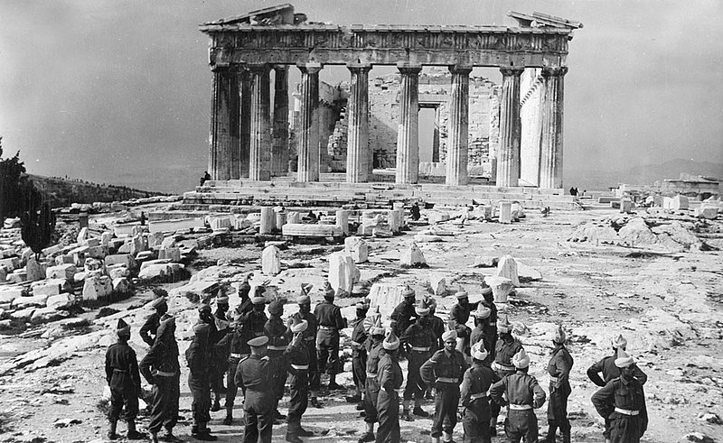 File:Indian troops touring the Acropolis 1944.jpg