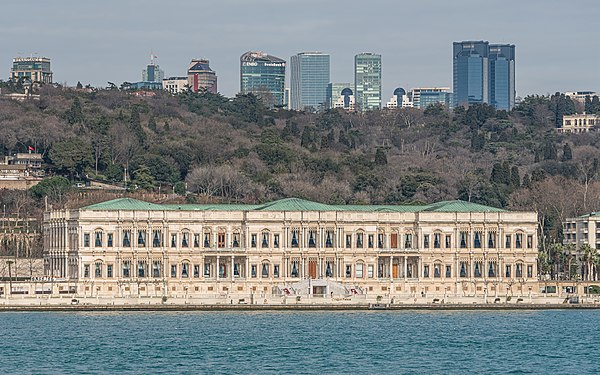 A view of Çırağan Palace from the Bosporus