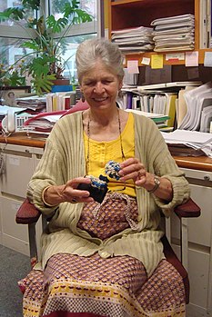 Joan A. Steitz in her office with models (cropped).jpg