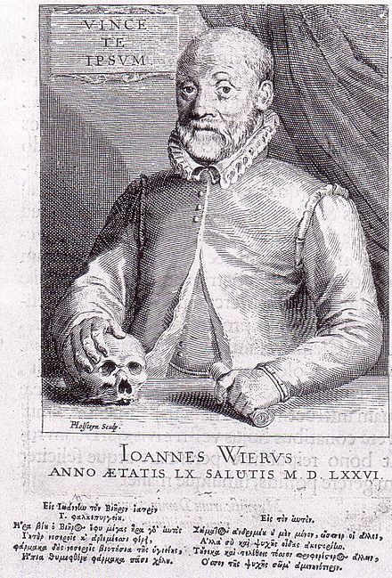 Engraving of Johann Weyer by Pieter Holsteyn II from 1660