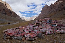 Mani stones on the Kailash path.