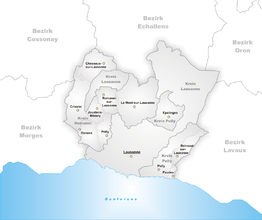 Kaart van Lausanne