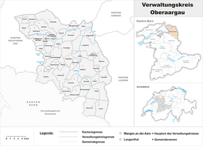 Karte von Verwaltungskreis Oberaargau