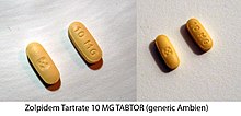 an tartrate opiate zolpidem is