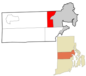 Kent County Rhode Island incorporated and unincorporated areas West Warwick highlighted.svg