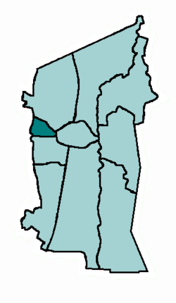 Kaupungin kartta, jossa Kilta korostettuna.
