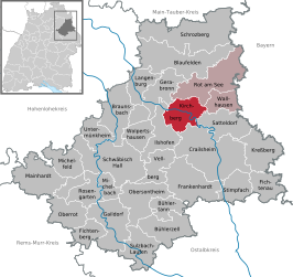 Kaart van Kirchberg an der Jagst