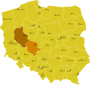 Kartta Poznanin kirkollisesta provinssista