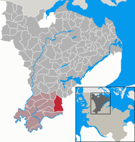 Poziția Kropp pe harta districtului Schleswig-Flensburg