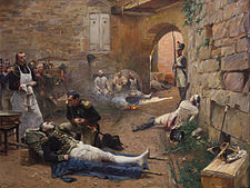 Lannes halálosan megsebesül Esslingnél (E. Boutigny képe)
