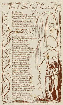Život Williama Blakea (1880), svezak 1, Pjesme iskustva - Little Girl Lost.png