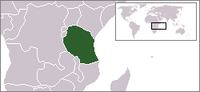 Locatie van Jamhuri ya Muungano wa Tanzaniais / Tanzania