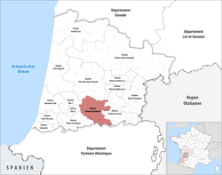 Locator map of Kanton Coteau de Chalosse 2019.png