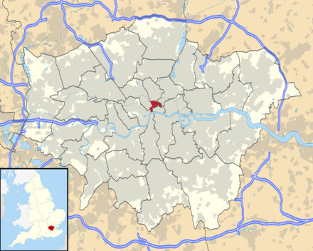 Location of the Holborn-Clerkenwell area in London