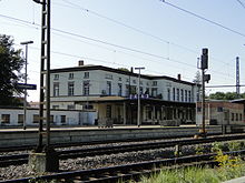 Station building from the track side