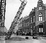 Sloop van een telegraafmast, hoek Bourgognestraat, gezien naar het noorden, 1939