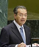 Mahathir Mohamad addressing the UN 2003.jpg