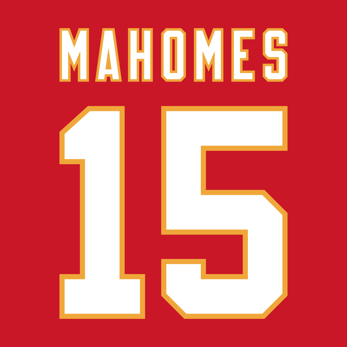 Mahomes 15 SVG stacked jersey SVG PNG DXF