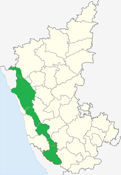 Malenadu region shown in green