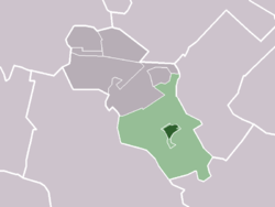 Das Dorf (dunkelgrün) und das statistische Viertel (hellgrün) von Werkhoven in der Gemeinde Bunnik.