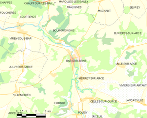 Poziția localității Bar-sur-Seine