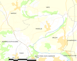 Mapa obce Vindelle