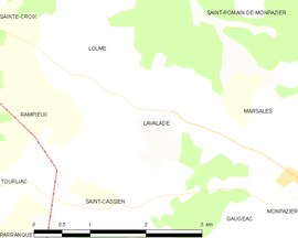 Mapa obce Lavalade