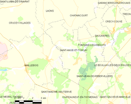 Mapa obce Saint-Ange-et-Torçay