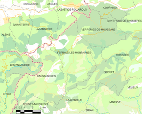 Poziția localității Ferrals-les-Montagnes
