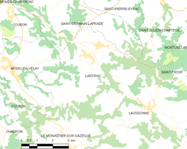 Mapa obce Lantriac