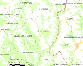 Mapa obce Saint-Cirgues