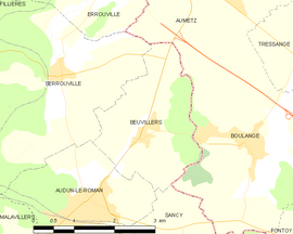 Mapa obce Beuvillers