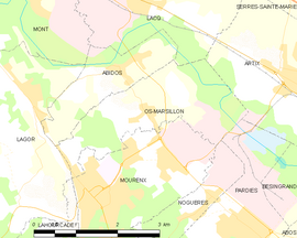 Mapa obce Os-Marsillon