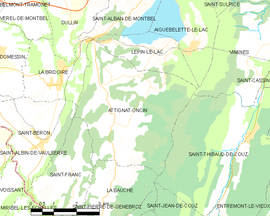 Mapa obce Attignat-Oncin