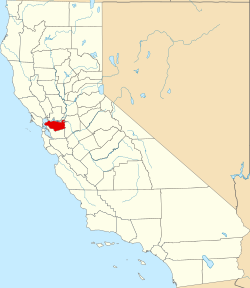 map of California highlighting Contra Costa County