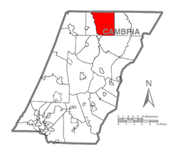 Map of Chest Township, Cambria County, Pennsylvania Highlighted.png