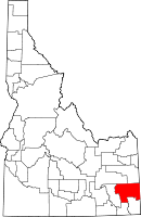 Placering i delstaten Idaho.