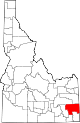 Mapa del estado que destaca el condado de Caribou