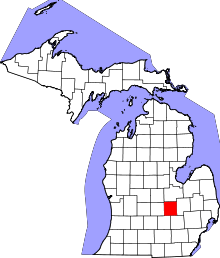 Harta e Shiawassee County në Michigan