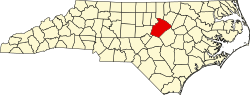 Mapa do condado de Wake na Carolina do Norte